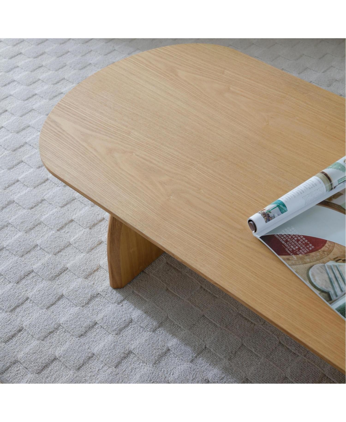 Streamdale Furniture 47" Oval Coffee Table - Solid Wood, Modern Natural Center Table