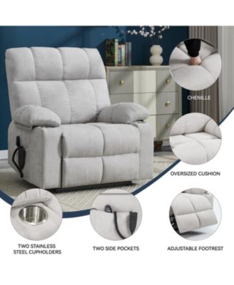 Beige Power Lift Recliner w/ Massage & Heat