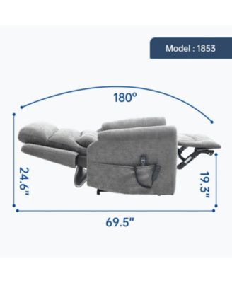 Power Lift Recliner, 350 LBS, Massage & Heat, Grey