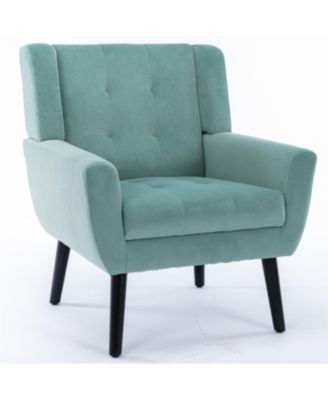 Velvet Accent Chair with Black Legs