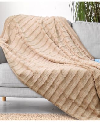 Ultra Soft Faux Fur Reversible Throw, 60" x 70"