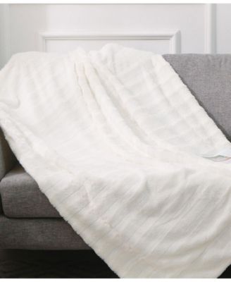 Ultra Soft Faux Fur to Microplush Reversible Oversized Throw, 86" x 86"