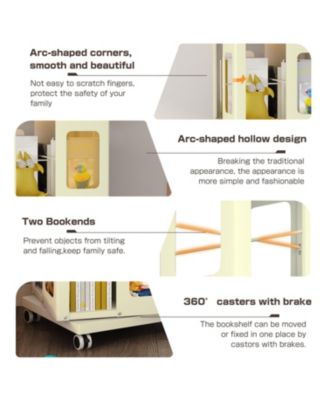Rotating Steel Bookshelf - Yellow