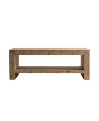 Rustic 2-Tier Coffee Table with Storage