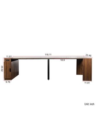  Extendable Dining Table with Outlet & Storage