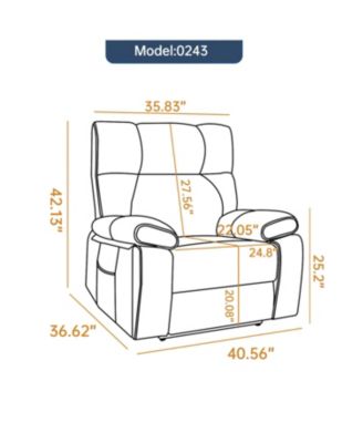 Streamdale Black Leatheraire Power Lift Recliner with Heat & Massage