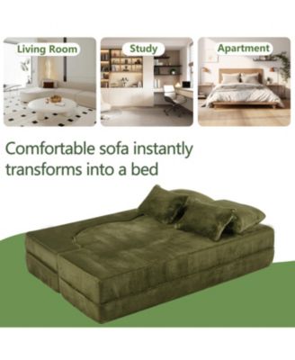 Streamdale Queen Chenille Foldable Sofa Bed - Convertible Futon Couch