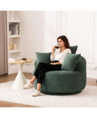 Streamdale Swivel Barrel Accent Chair with Pillows