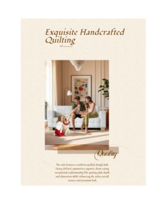 Streamdale Chenille Box-Tufted Sofa with Stainless Steel Legs