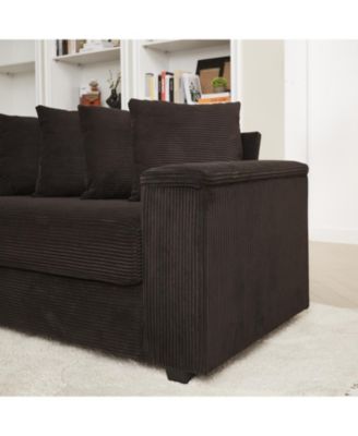 Streamdale Corduroy L-Shaped Sectional Sofa with Chaise & Storage