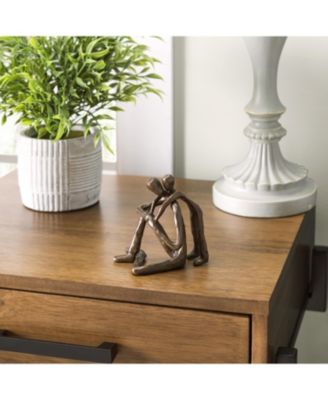 Child Embracing Father Bronze Sculpture