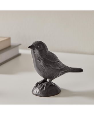 Brown Cast Iron Set of 2 Bird Sculptures