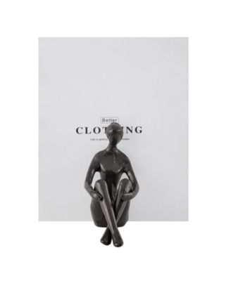 Abstract Sitting Female Sculpture Pair Bookend Set of 2