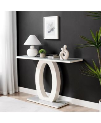 Hans White Intersecting Circle Tender Couple Matte Ceramic Sculpture