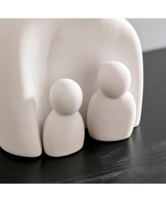 Hans White Nesting Family of 4 Matte Ceramic Sculpture Set