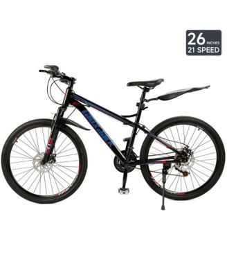 26-Inch 21-Speed Mountain Bike, Sleek Design with Suspension Fork & Dual Disc Brakes