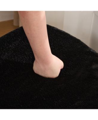 Upholstered Storage Ottoman Set with Metal Legs - Black