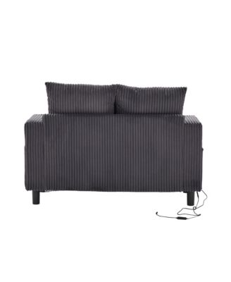 Streamdale Corduroy Oversized Recliner Sofa w/ USB, LED, Cup Holder