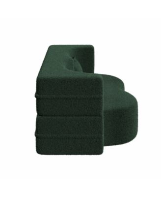 Streamdale Teddy Fabric Foam Sleeper Sofa Bed with 2 Pillows - Green