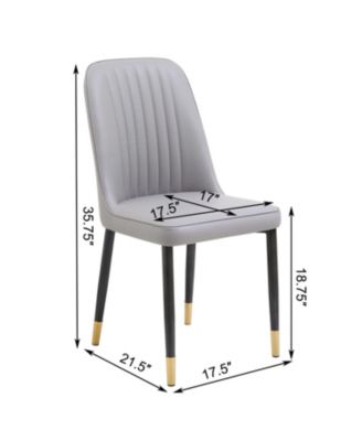 Grey Dining Chairs (Set of 2) - Cushioned, Modern Kitchen/Living Room