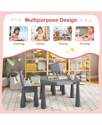 Kids Table & 2 Chairs Set Toddler Activity Play Dining Study Desk