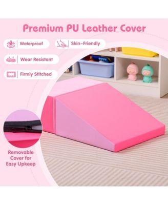 Soft Foam Climber Step and Slide Playset for Toddlers with Easy Clean Cover