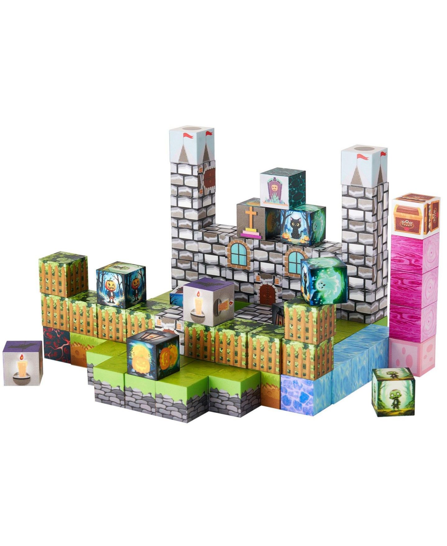 Детские конструкторы HONGGE Zombie Theme Magnetic Building Blocks 100-Piece Set, Ages 3+, цвет: Чёрный — фото 7