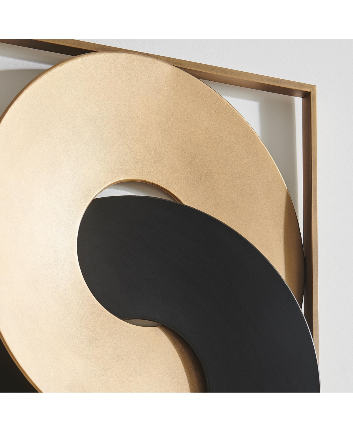 Danya B Gold and Black Intersecting Rings Mid-Century Modern Metal Wall Art