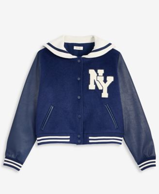 Women's Sailor-Collar Varsity Jacket