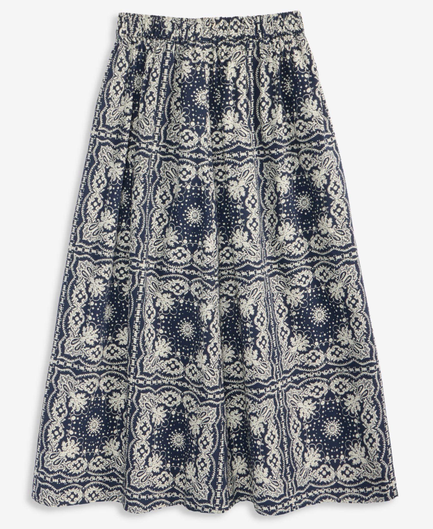 Women's Bandana Cotton Pull-On Midi Skirt