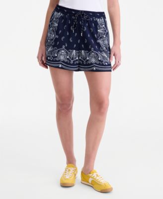 Women's Bandana-Print Pull-On Shorts