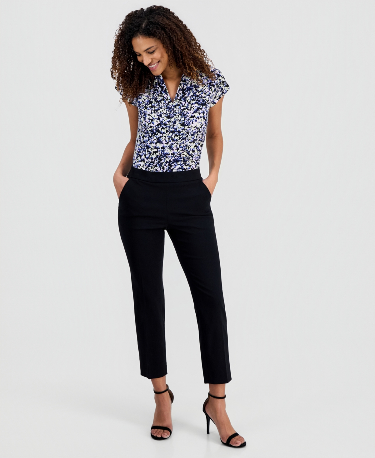 Kasper Women's Stretch Twill Cropped Pull-On Pants, Regular & Petite