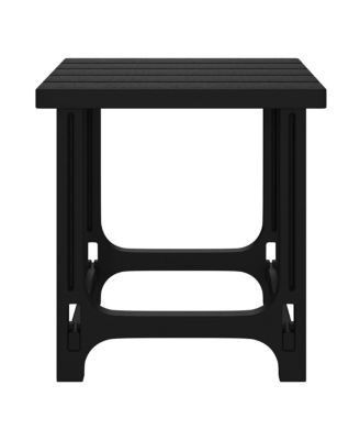 3-Piece HDPE Plastic Adirondack Chairs with 18" Square Side Table Patio Set