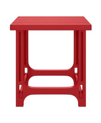 3-Piece HDPE Plastic Adirondack Chairs with 18" Square Side Table Patio Set