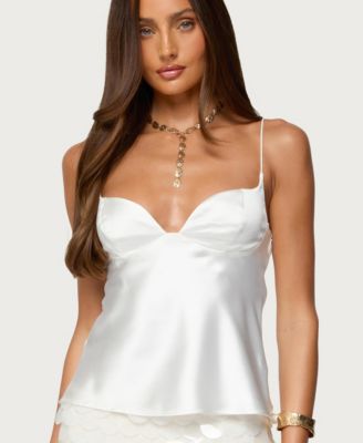 Women's Jema Cupped Satin Effect Top