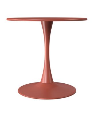 5-Piece Round Metal Bistro Dining Table Set And Stackable Resin Patio Dining Side Chairs