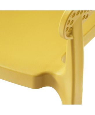 5-Piece Modern Patio Square Dining Table Set with Stackable Patio Dining Chairs