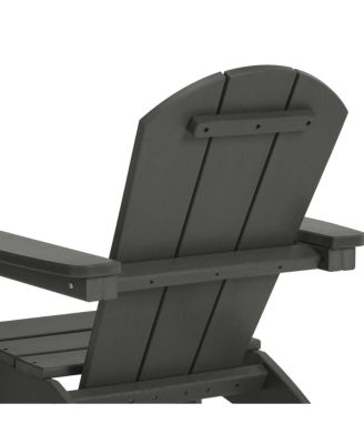 Kids Outdoor HDPE Plastic Adirondack Patio Chairs with Cup Holders (Set of 2)