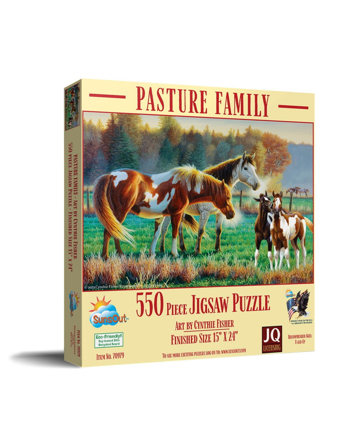 SunsOut Pasture Family 550 piece Jigsaw Puzzle for Adults