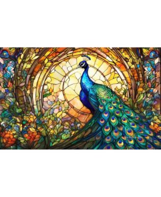 Stained Glass Zoo Peacock 550 piece Jigsaw Puzzle for Adults