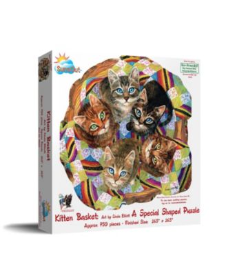 Kitten Basket 750 piece Jigsaw Puzzle for Adults Special Shape