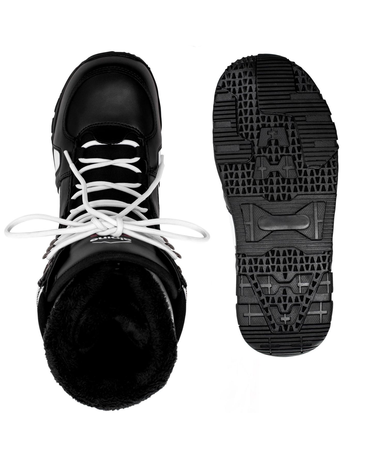 Мужские ботинки Alpine Swiss Snowboard Boots Waterproof, Custom-Fit Liner, Medium Flex for All-Mountain Riding, Winter Snow Boots, цвет: Чёрный белый — фото 5