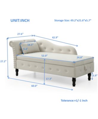 Luxurious Velvet Chaise Lounge with Storage
