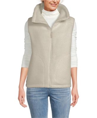 Women's High Pile Fleece Reversible Mixed Media Vest