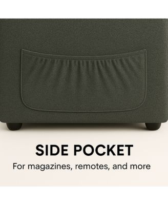 Bunny-Ear Pet-Friendly Armchair Sofa Chair with Side Pocket, Scratch-Resistant Fabric, Built-in Cat & Dog Hideaway