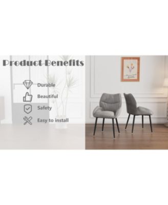 Elegant Velvet Dining Chairs (Set of 2)