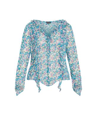 Women's Lidia Ruffle Print Top