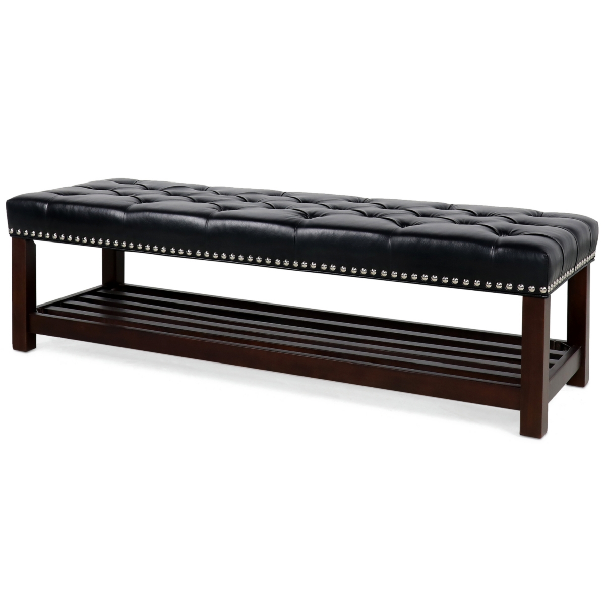 Simplie Fun Wooden Base Upholstered Bench for Bedroom for Entryway