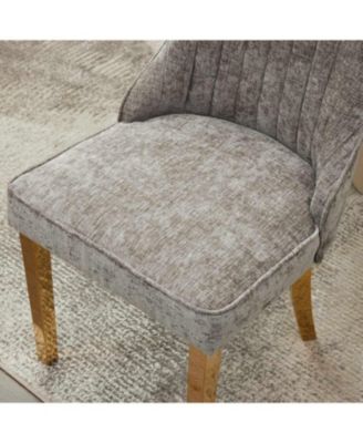 Chenille Dining Chairs Set of 2 (Gray)