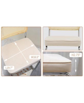 Streamdale Velvet Rattan Dining Chairs, Chrome Legs (Champagne, Set of 2